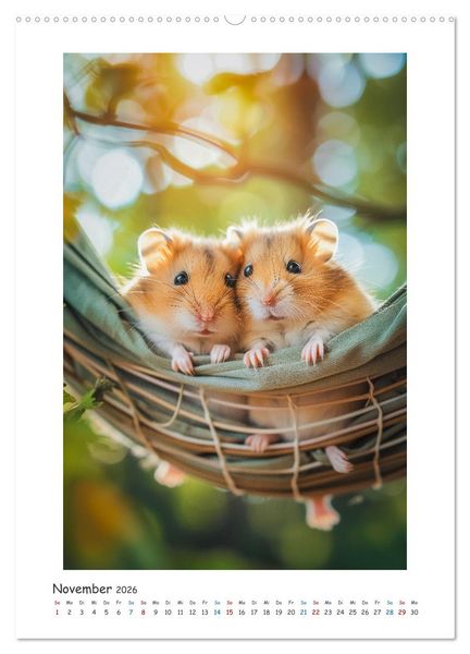 Produktbild: Lustige kleine Hamster (Wandkalender 2026 DIN A2 hoch), CALVENDO Monatskalender