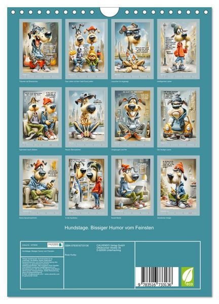 Produktbild: Hundstage. Bissiger Humor vom Feinsten (Wandkalender 2026 DIN A4 hoch), CALVENDO Monatskalender