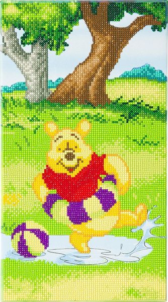 Produktbild: Craft Buddy CAK-DNY953TT - Crystal Art, Winnie Splashing, Kit, Teil 3 des Triptych, 40 x 22 cm cm