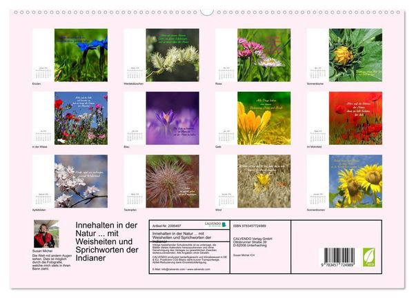Produktbild: Innehalten in der Natur ... mit Weisheiten und Sprichworten der Indianer (hochwertiger Premium Wandkalender 2026 DIN A2 quer), Kunstdruck in Hochglanz