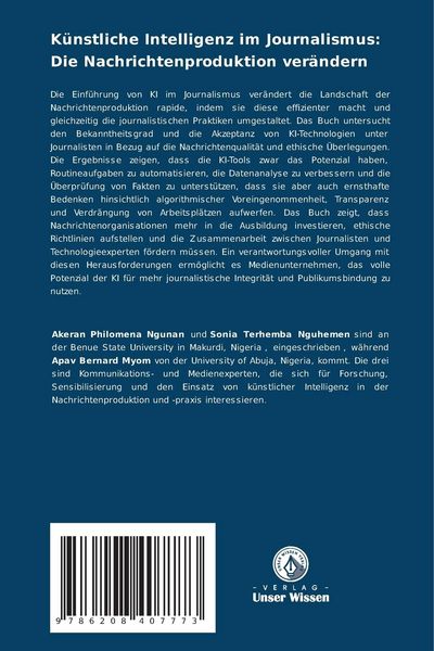 Produktbild: K&uuml;nstliche Intelligenz im Journalismus: Die Nachrichtenproduktion ver&auml;ndern