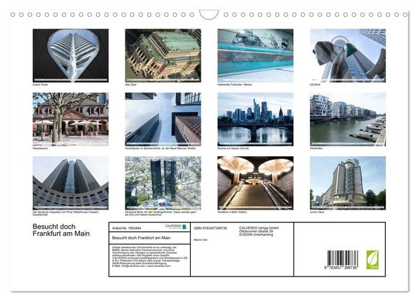 Produktbild: Besucht doch Frankfurt am Main (Wandkalender 2026 DIN A3 quer), CALVENDO Monatskalender
