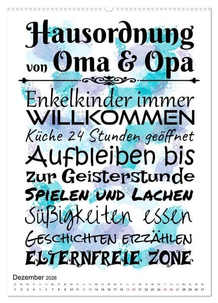 Produktbild: Oma und Opa, die Helden unserer Kindheit (Wandkalender 2026 DIN A2 hoch), CALVENDO Monatskalender