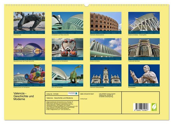 Produktbild: Valencia - Geschichte und Moderne (Wandkalender 2026 DIN A2 quer), CALVENDO Monatskalender