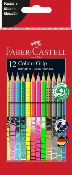 Produktbild: Faber-Castell Buntstifte Colour Grip Sonderfarbset, 12er Etui