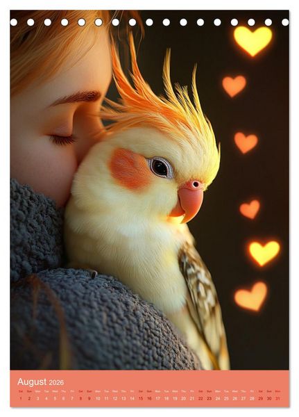 Produktbild: Cockatiel Chirpy Moments (Desk Calendar 2026 DIN A5 portrait), CALVENDO 12 Month DeskCalendar