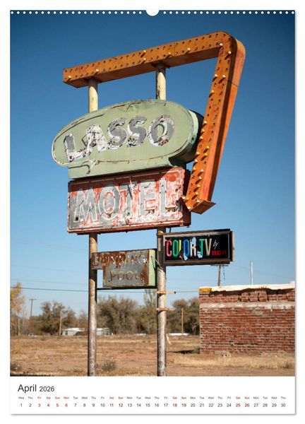 Produktbild: Historic Route 66 Motel (High Quality Premium Wall Calendar 2026 DIN A2 portrait),CALVENDO 12 Month Wall Calendar