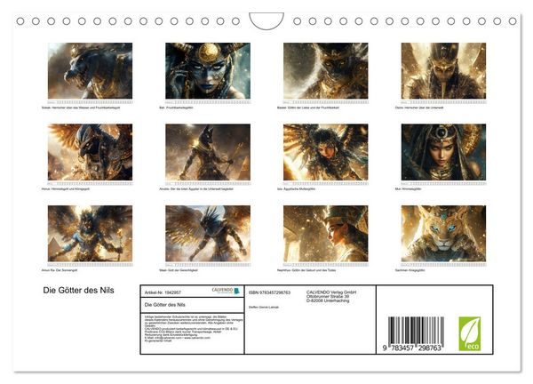 Produktbild: Die G&ouml;tter des Nils (Wandkalender 2026 DIN A4 quer), CALVENDO Monatskalender