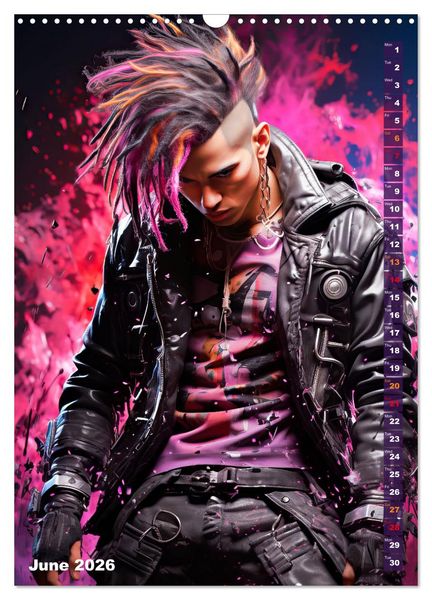Produktbild: CYBERPUNK Cool guys (Wall Calendar 2026 DIN A3 portrait), CALVENDO 12 Month Wall Calendar