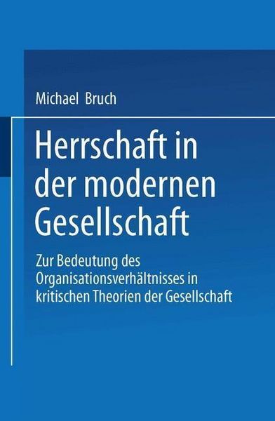 Produktbild: Herrschaft in der modernen Gesellschaft