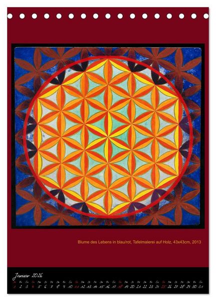 Produktbild: Die heilige Blume des Lebens - Mandalas von Istvan Seidel (Tischkalender 2026 DIN A5 hoch), CALVENDO Monatskalender