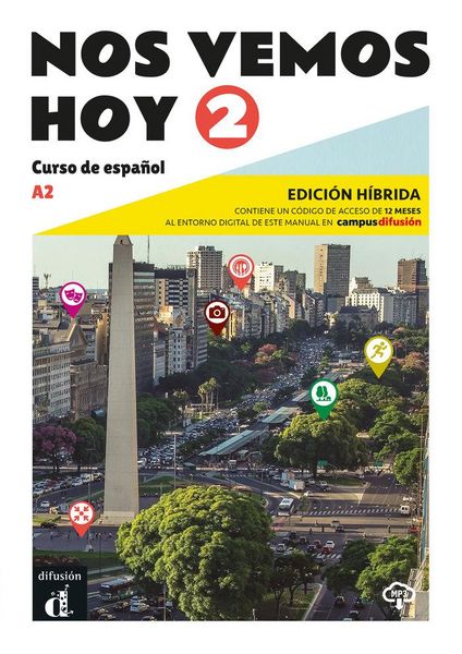 Produktbild: Nos vemos hoy 2 - Edicion hibrida para estudiantes + audio MP3. A2
