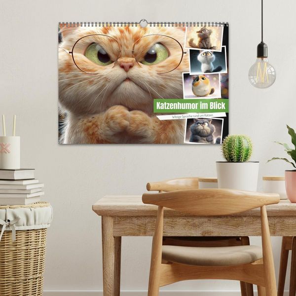 Produktbild: Katzenhumor im Blick (Wandkalender 2026 DIN A3 quer), CALVENDO Monatskalender