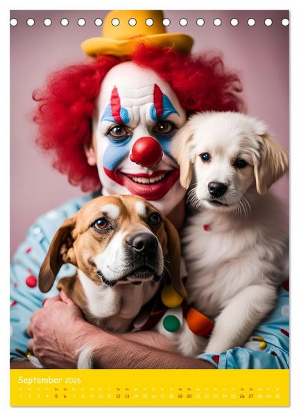 Produktbild: KI Clowns Mit Leichtigkeit das Leben genie&szlig;en (Tischkalender 2026 DIN A5 hoch), CALVENDO Monatskalender