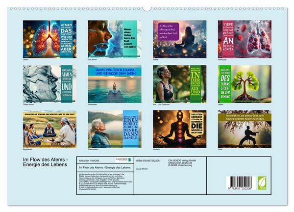 Produktbild: Im Flow des Atems - Energie des Lebens (hochwertiger Premium Wandkalender 2026 DIN A2 quer), Kunstdruck in Hochglanz