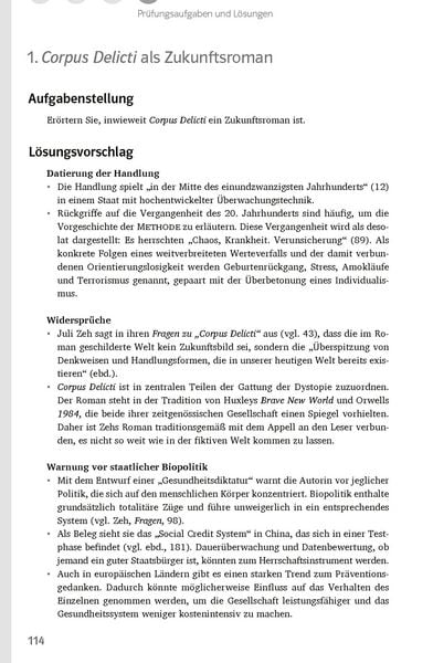 Produktbild: Lekt&uuml;rehilfen Juli Zeh, Corpus Delicti. Ein Prozess