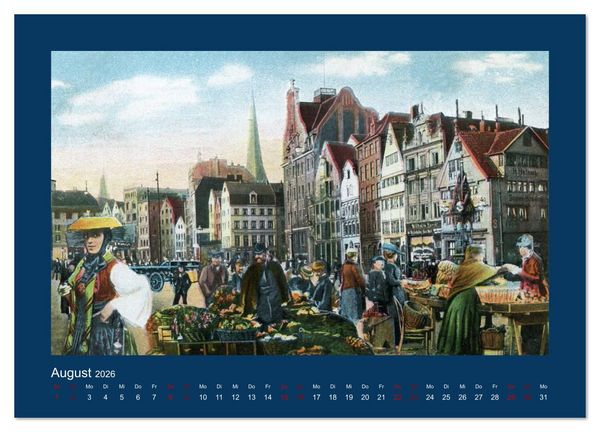 Produktbild: Lebendiges Hamburg von 1888 bis 1918 (hochwertiger Premium Wandkalender 2026 DIN A2 quer), Kunstdruck in Hochglanz