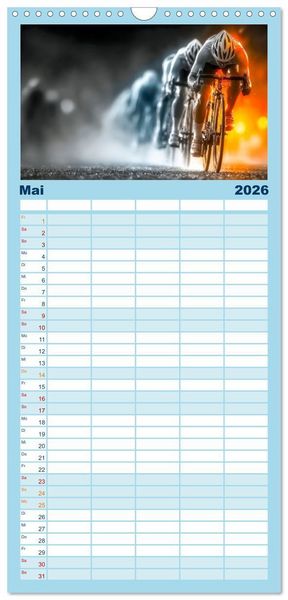 Produktbild: Familienplaner 2026 - Triathlon - Grenzen verschieben mit 5 Spalten (Wandkalender, 21 x 45 cm) CALVENDO