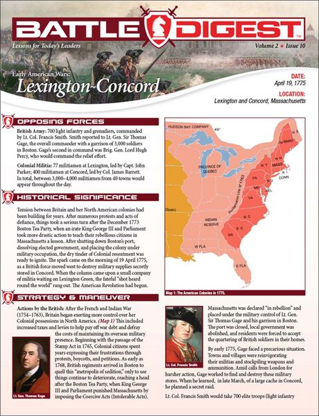 Produktbild: Battle Digest: Lexington-Concord