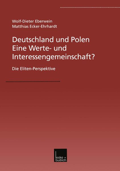 Produktbild: Deutschland und Polen &mdash; Eine Werte- und Interessengemeinschaft?