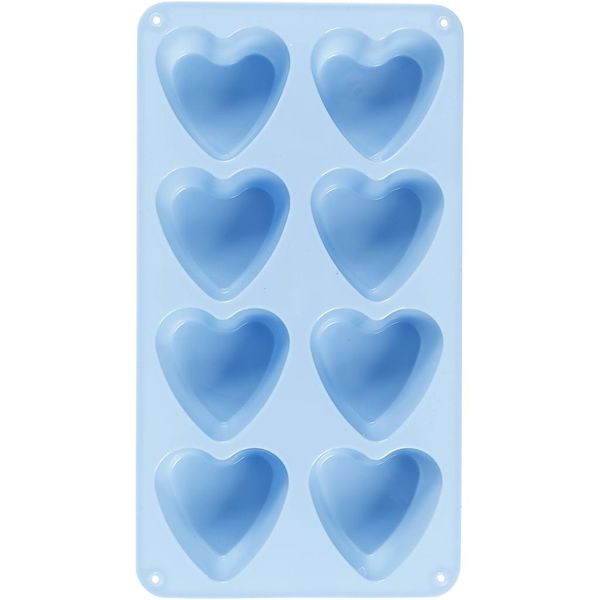 Produktbild: Creativ Company Silikonform, Herzen, H 3,5 cm, L 35 cm, B 21 cm, Lochgr&ouml;&szlig;e 70x60 mm, 100 ml, 1 Stk