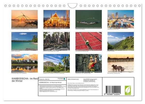 Produktbild: KAMBODSCHA - Im Reich der Khmer (Wandkalender 2027 DIN A4 quer), CALVENDO Monatskalender