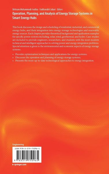 Produktbild: Operation, Planning, and Analysis of Energy Storage Systems in Smart Energy Hubs