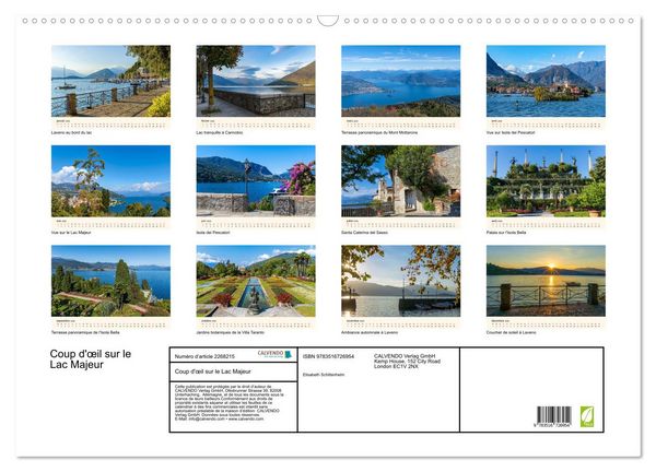 Produktbild: Coup d'&oelig;il sur le Lac Majeur (Calendrier mural 2026 DIN A2 vertical), CALVENDO calendrier mensuel