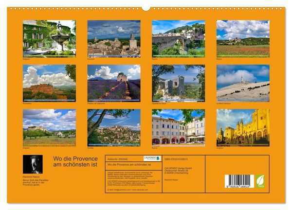 Produktbild: Wo die Provence am sch&ouml;nsten ist (hochwertiger Premium Wandkalender 2026 DIN A2 quer), Kunstdruck in Hochglanz