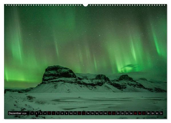 Produktbild: Aurora borealis - Magische Polarlichtn&auml;chte in Island und Norwegen (Wandkalender 2026 DIN A2 quer), CALVENDO Monatskalender