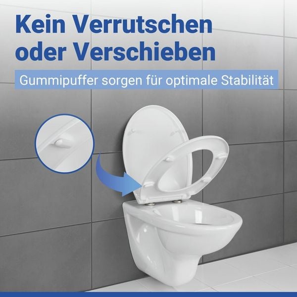 Produktbild: WC Sitz Mod. Samos Wei&szlig;, Toilettendeckel mit Absenkautomatik