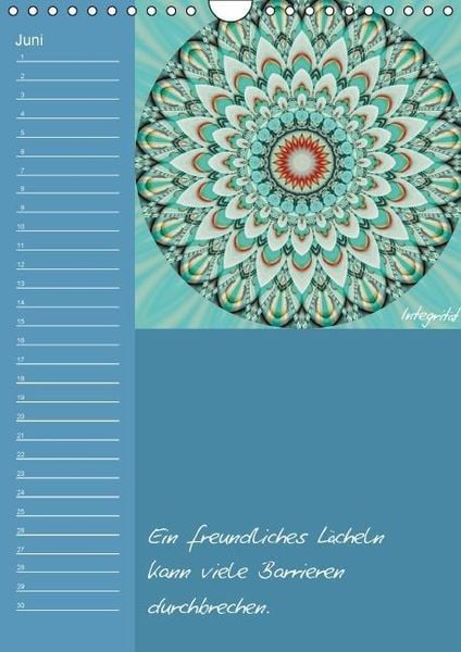 Produktbild: Mandala - Spiegel der Seele / immerw&auml;hrender Geburtstagskalender (Wandkalender immerw&auml;hrend DIN A4 hoch)