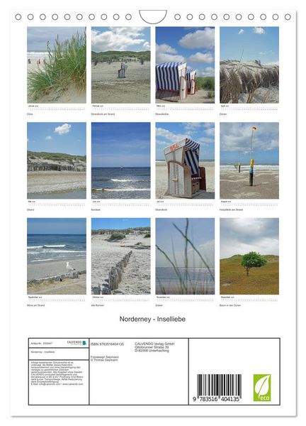 Produktbild: Norderney - Inselliebe (Wandkalender 2026 DIN A4 hoch), CALVENDO Monatskalender