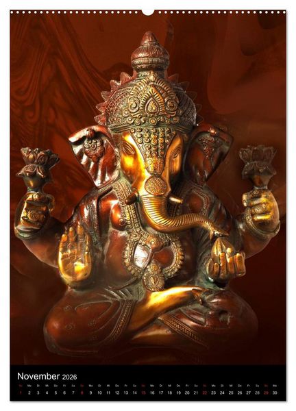 Produktbild: SKULPTUREN Hinduistische G&ouml;ttinnen und G&ouml;tter &bull; Buddhas (Wandkalender 2026 DIN A2 hoch), CALVENDO Monatskalender