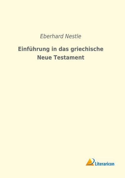 Produktbild: Einf&uuml;hrung in das griechische Neue Testament
