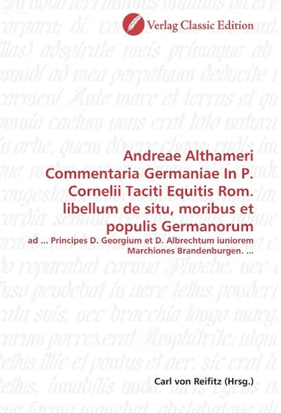 Produktbild: Andreae Althameri Commentaria Germaniae In P. Cornelii Tacit