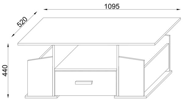 Produktbild: Holz Sofatisch Couchtisch Schublade Junata