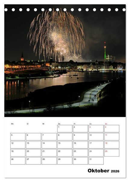 Produktbild: Feuerwerke Terminplaner (Tischkalender 2026 DIN A5 hoch), CALVENDO Monatskalender