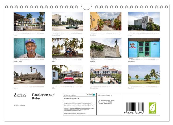Produktbild: Postkarten aus Kuba (Wandkalender 2026 DIN A4 quer), CALVENDO Monatskalender