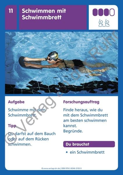 Produktbild: Die Freiarbeits- und &Uuml;bungs-Kartei f&uuml;r den Schwimmunterricht