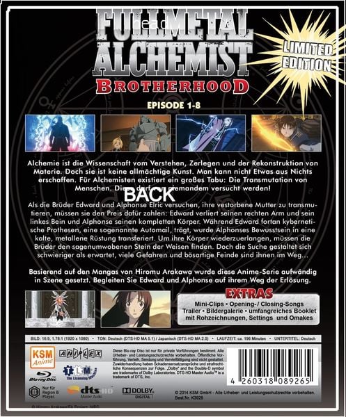 Produktbild: Fullmetal Alchemist - Brotherhood Vol. 1/Episode 1-8 [LE]