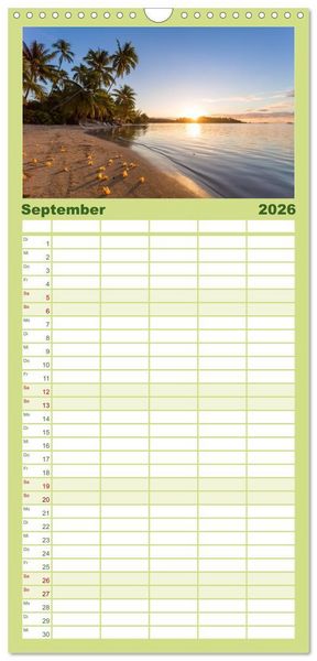 Produktbild: Familienplaner 2026 - S&uuml;dsee Inseln - Eine Reise ins Paradies mit 5 Spalten (Wandkalender, 21 x 45 cm) CALVENDO