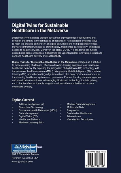 Produktbild: Digital Twins for Sustainable Healthcare in the Metaverse