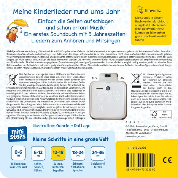 Produktbild: Ministeps: Hör rein, sing mit! Meine ersten Jahreszeiten-Lieder