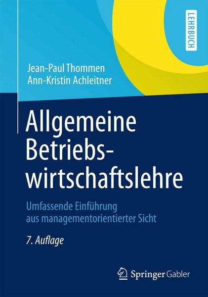 Produktbild: Allgemeine Betriebswirtschaftslehre