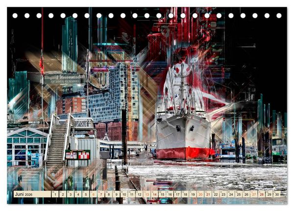Produktbild: Hamburg abstrakt (Tischkalender 2026 DIN A5 quer), CALVENDO Monatskalender