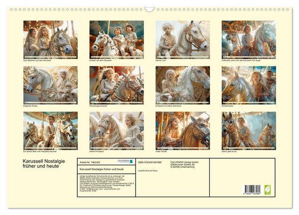Produktbild: Karussell Nostalgie fr&uuml;her und heute (Wandkalender 2026 DIN A2 quer), CALVENDO Monatskalender