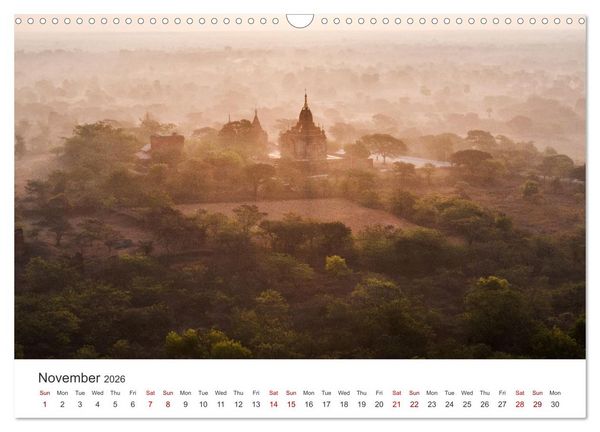 Produktbild: Bagan - Pagodas in the forest (Wall Calendar 2026 DIN A3 landscape), CALVENDO 12 Month Wall Calendar