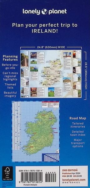 Produktbild: Lonely Planet Ireland Planning Map