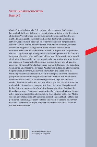 Produktbild: Monarchische und adlige Sakralstiftungen im mittelalterlichen Polen